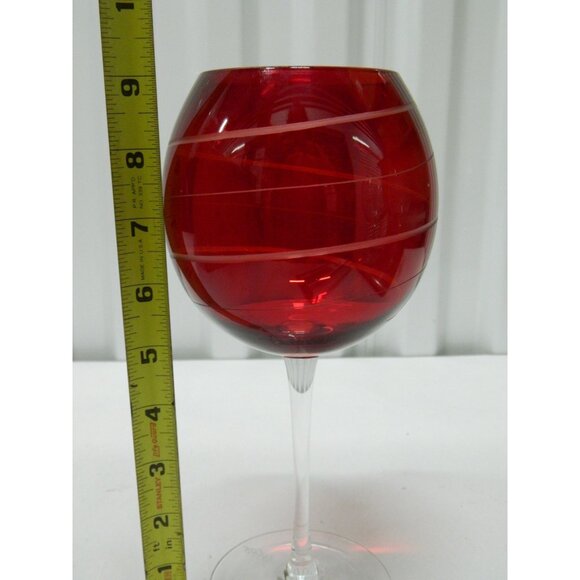 Mikasa Cheers Balloon Red Swirl Wine Goblet Glass Burgandy, Red, White Wine - Picture 7 of 9